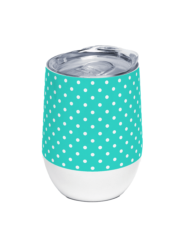 Teal Polka Dot Stainless Steel Wine Tumbler product image (1)