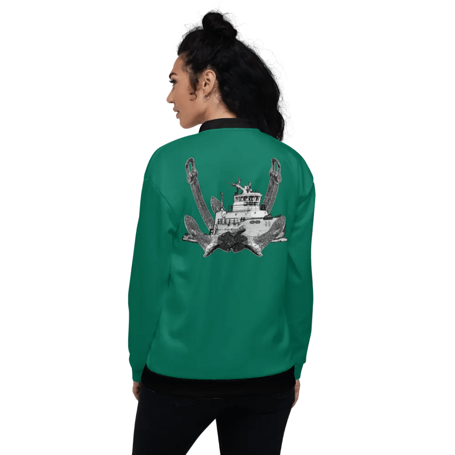 Twin Anchor Titan tug Teal Bomber Jacket product image (7)