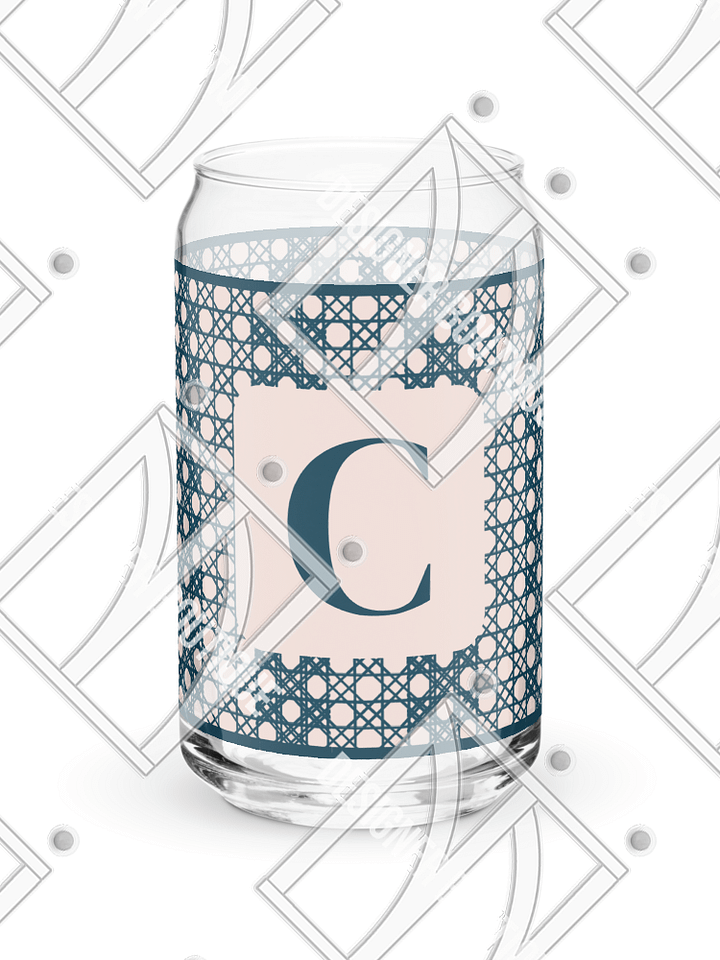Le Rose Blue Monogram B Can-Shaped Glass product image (1)