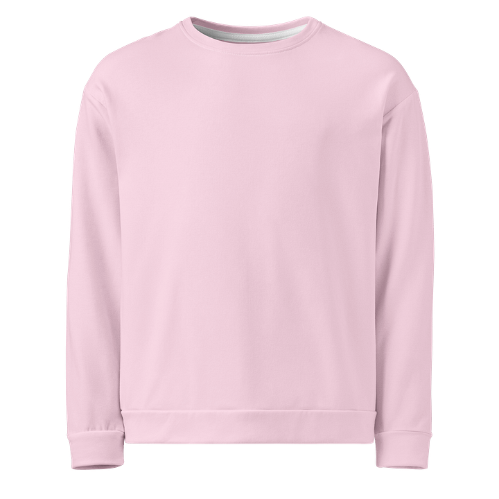 Baby Pink Solid Color Eco Friendly Unisex Sweatshirt product image (1)