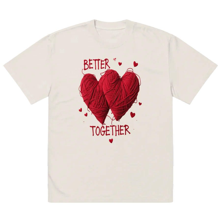 Better Together Heart-Shaped Yarn Art T-Shirt product image (8)
