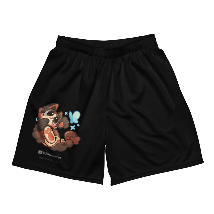 Playing Terra • All-Over Print Recycled Unisex Mesh Shorts (Black) product image (1)