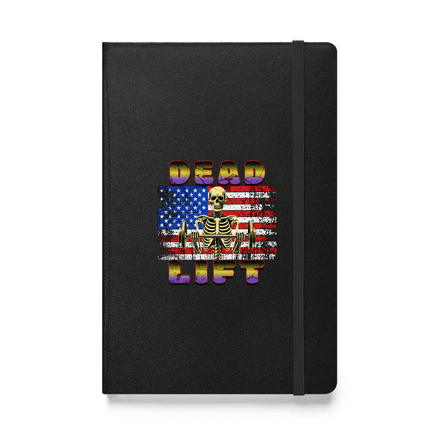 Dead Lift Weightlifting Skeleton Patriotic Hardcover Notebook product image (1)
