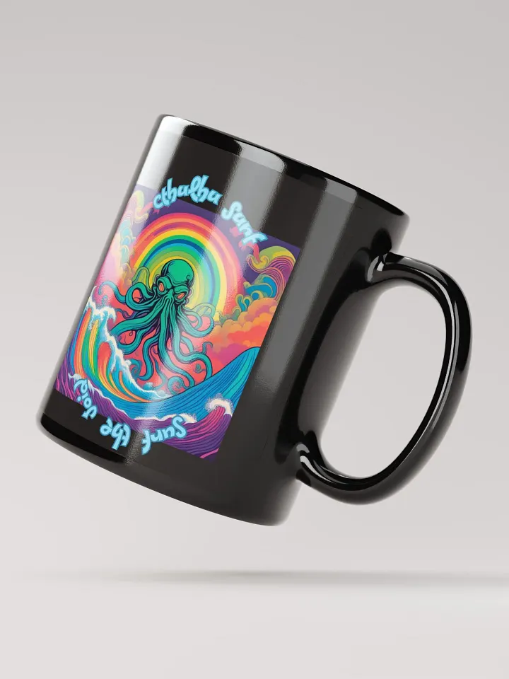 Cthulhu Surf Black Coffee Mug 01A product image (4)