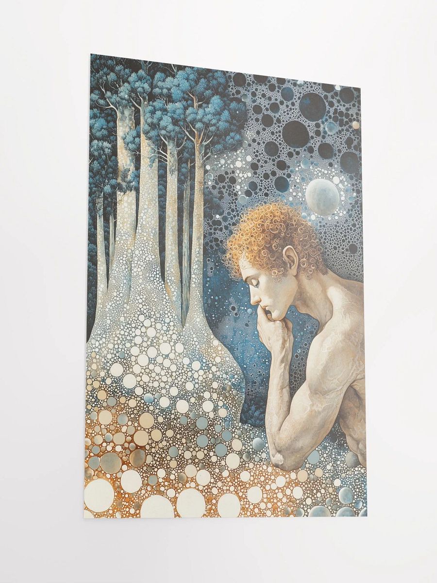 Celestial Contemplation: Fantasy Poster of a Thoughtful Forest Fairy product image (2)