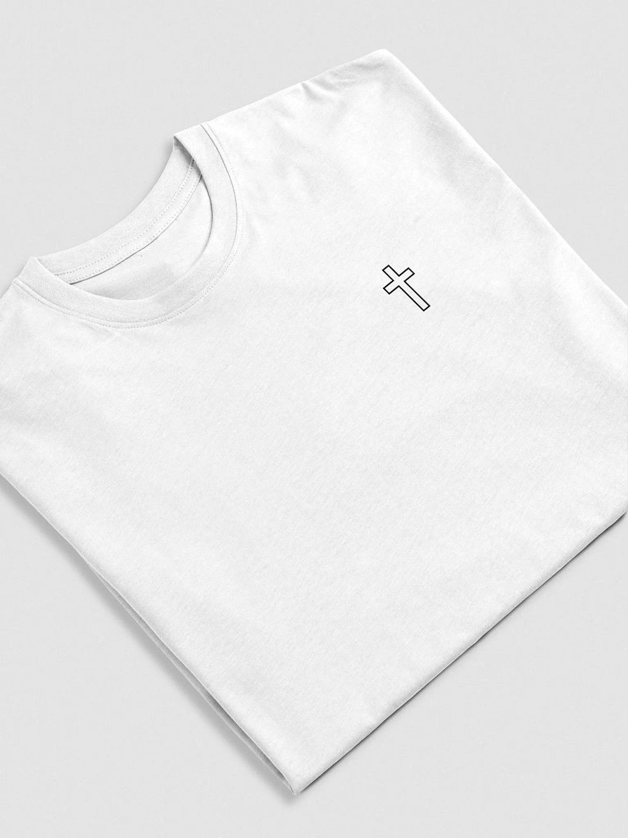 Simple Cross Embroidered White Heavyweight T-shirt product image (4)