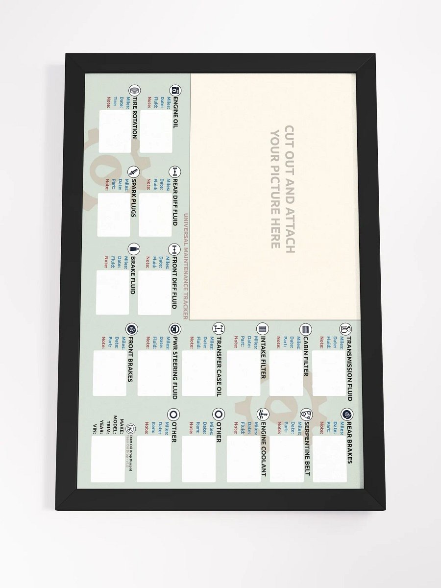Universal Maintenance Tracker - Framed product image (5)