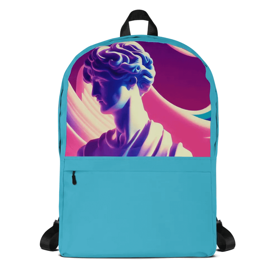 Greek God retrowave city Pop backpack Sky Blue product image (8)