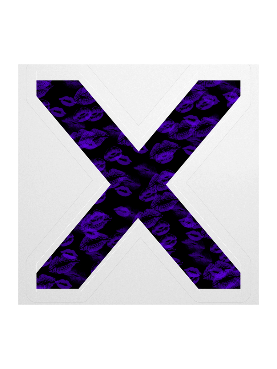 Black X Purple Lipstick Kisses | Kiss-cut Sticker product image (1)