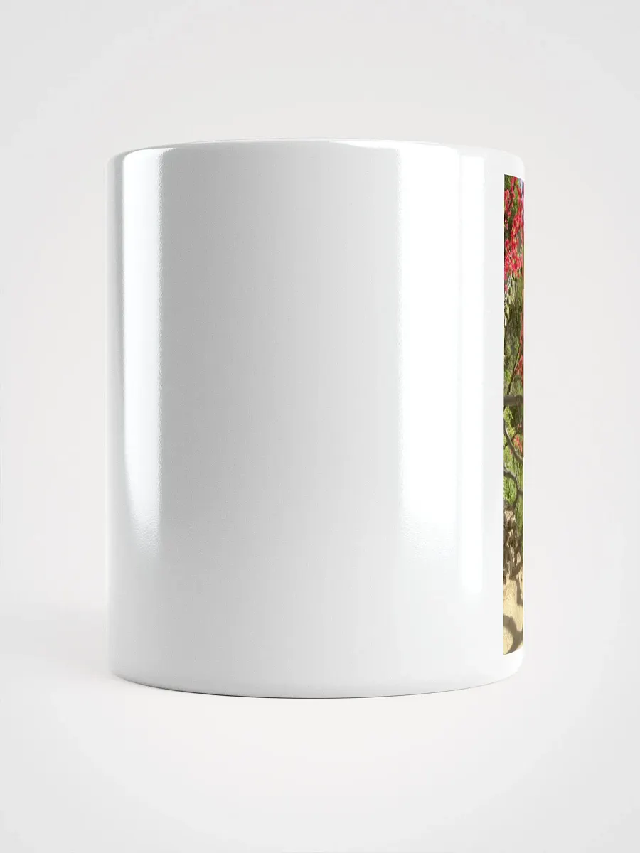 White Glossy Mug: flower and mountain product image (14)