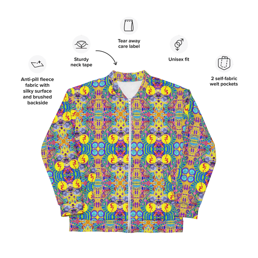 Abstract Colourful Doodles Unisex Bomber Jacket product image (5)