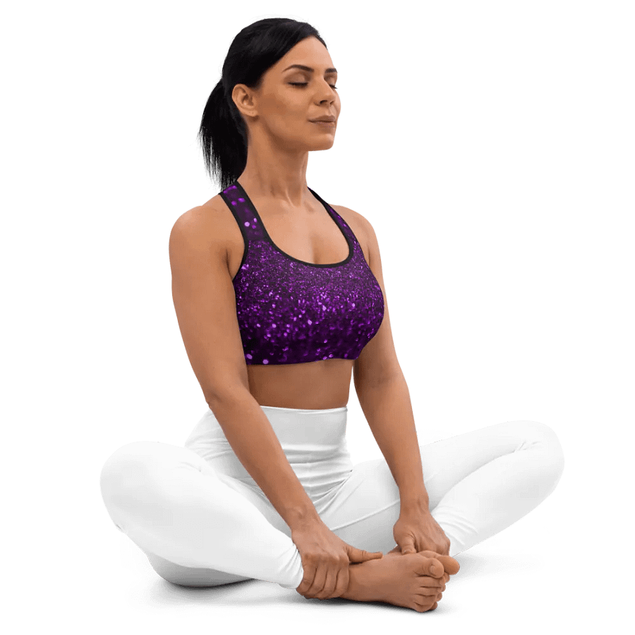 Shimmering Purple Sequin Sports Bra product image (13)