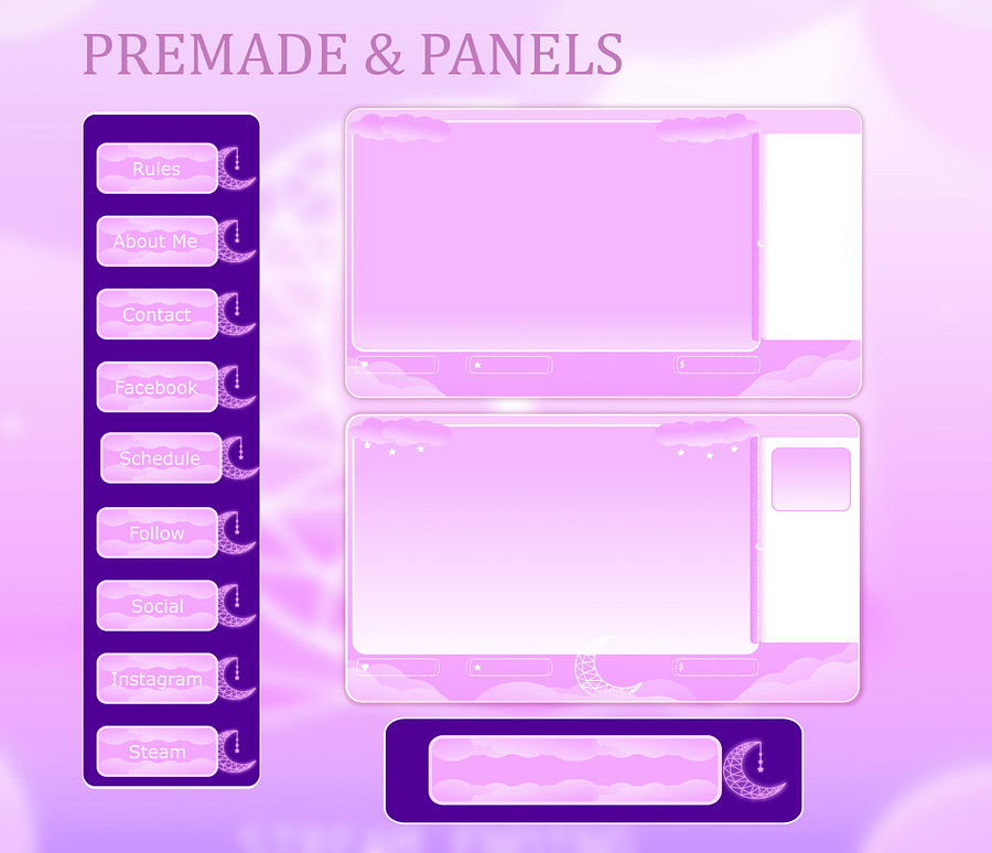 Pink Celestial Vtuber Stream Overlay Animated product image (3)