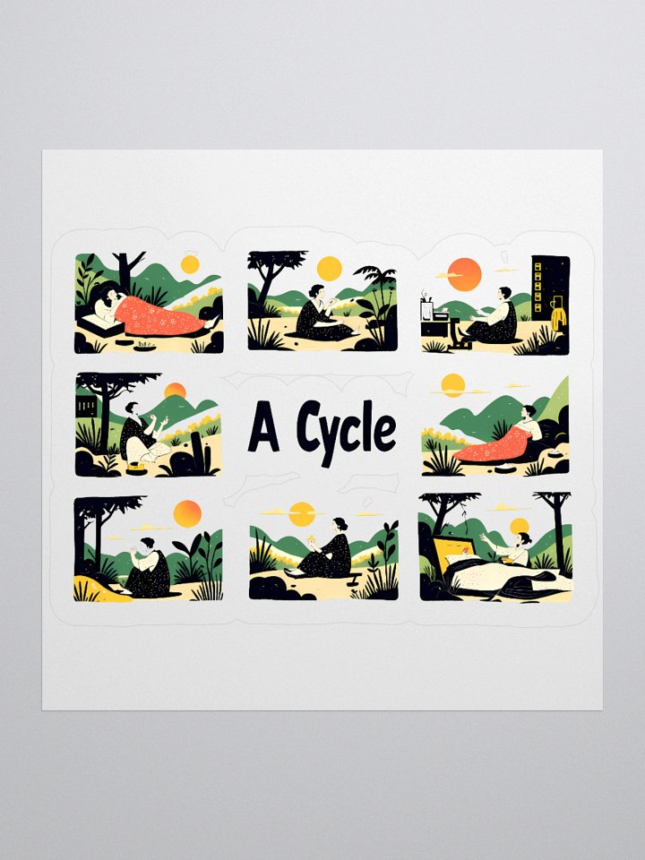 Nature-Inspired Life Cycle Art | Harmonious Illustration Sticker product image (2)