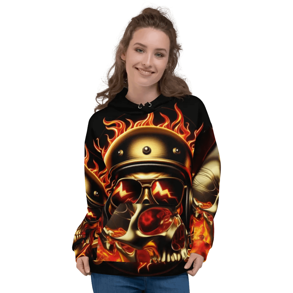 Aviator Golden Glow - Unisex Skull Hoodie #9 product image (3)