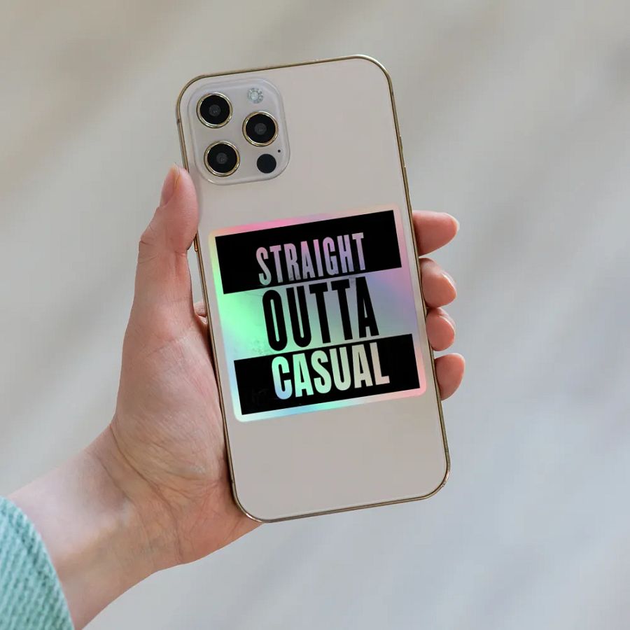 Straight Outta Casual Holographic Sticker Sheet product image (8)
