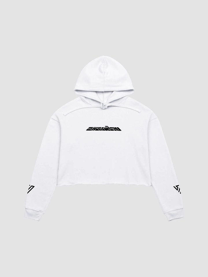 White Cyber Arkiden Crop Hoodie product image (1)