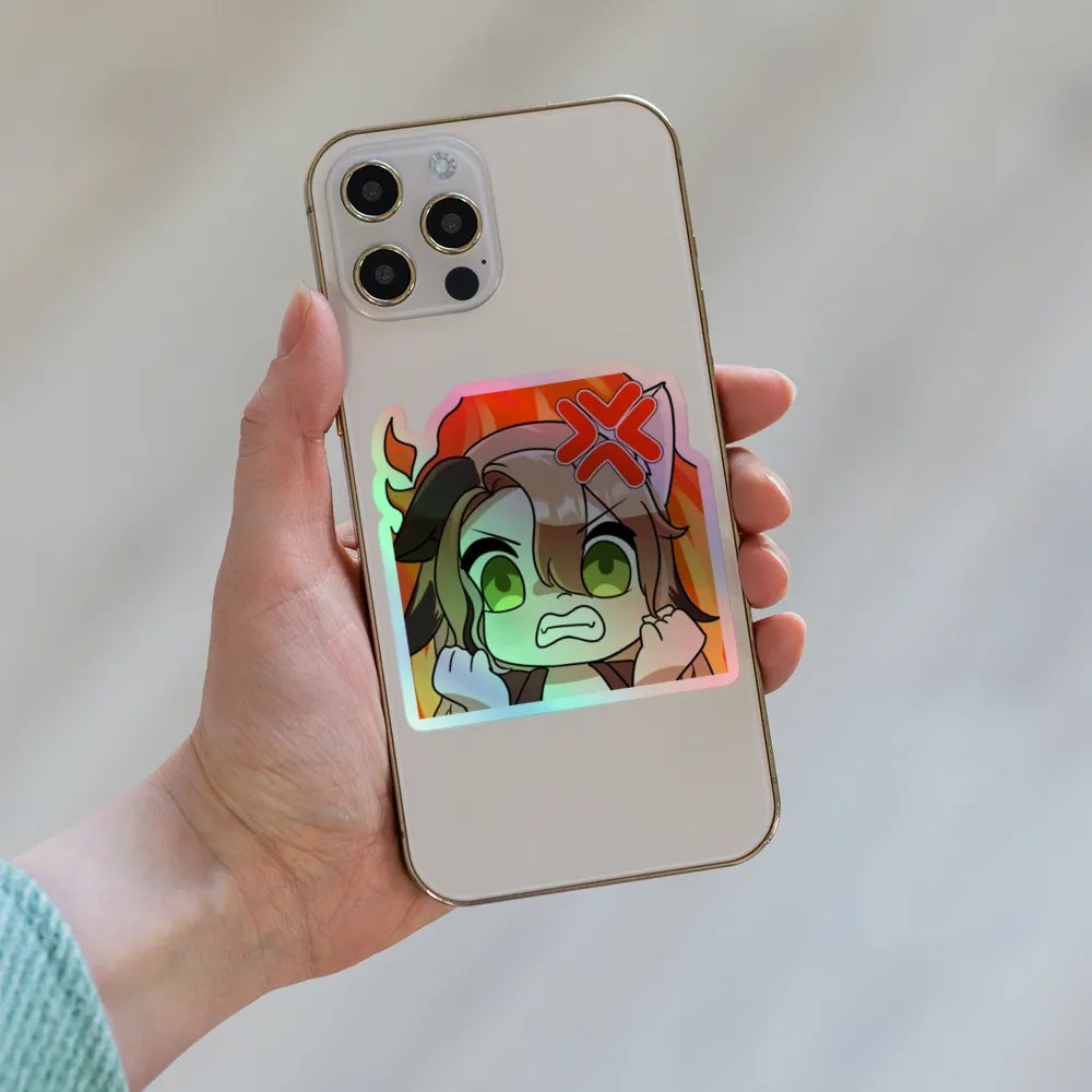 rage emote holographic sticker product image (8)