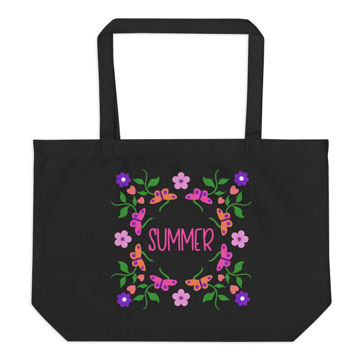 Flowers and Butterflies Summer Eco-Friendly Large Tote Bag product image (1)