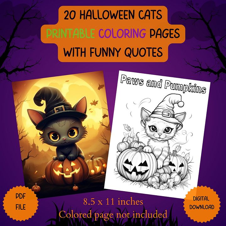 Halloween Cats Coloring Book product image (1)