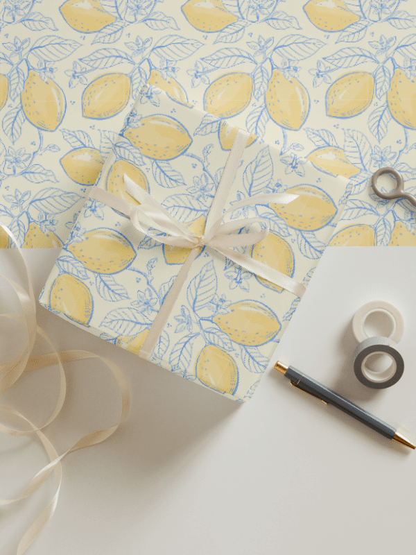 Lemon sunshine stripes wrapping paper | set of 3 product image (6)