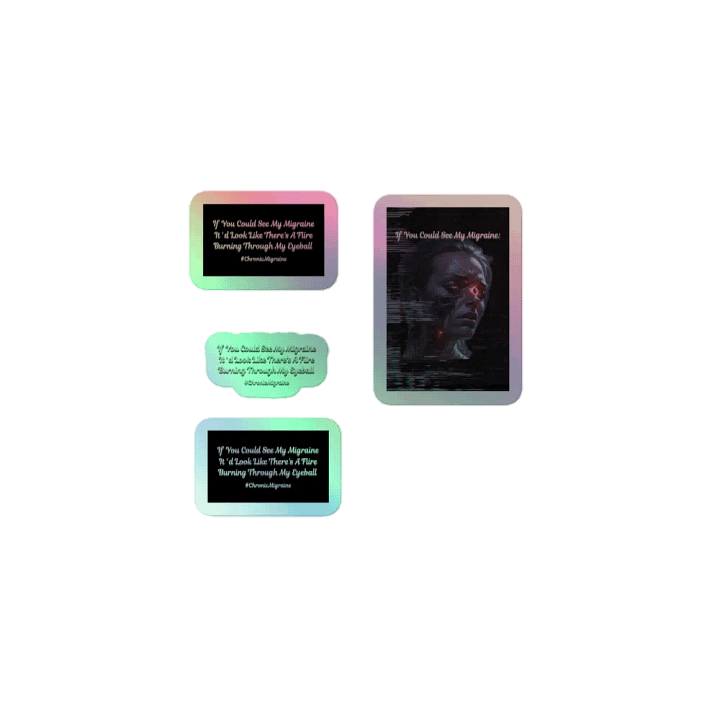 Migraines, Fire in My Eyeball, Holo Sticker Pack product image (1)