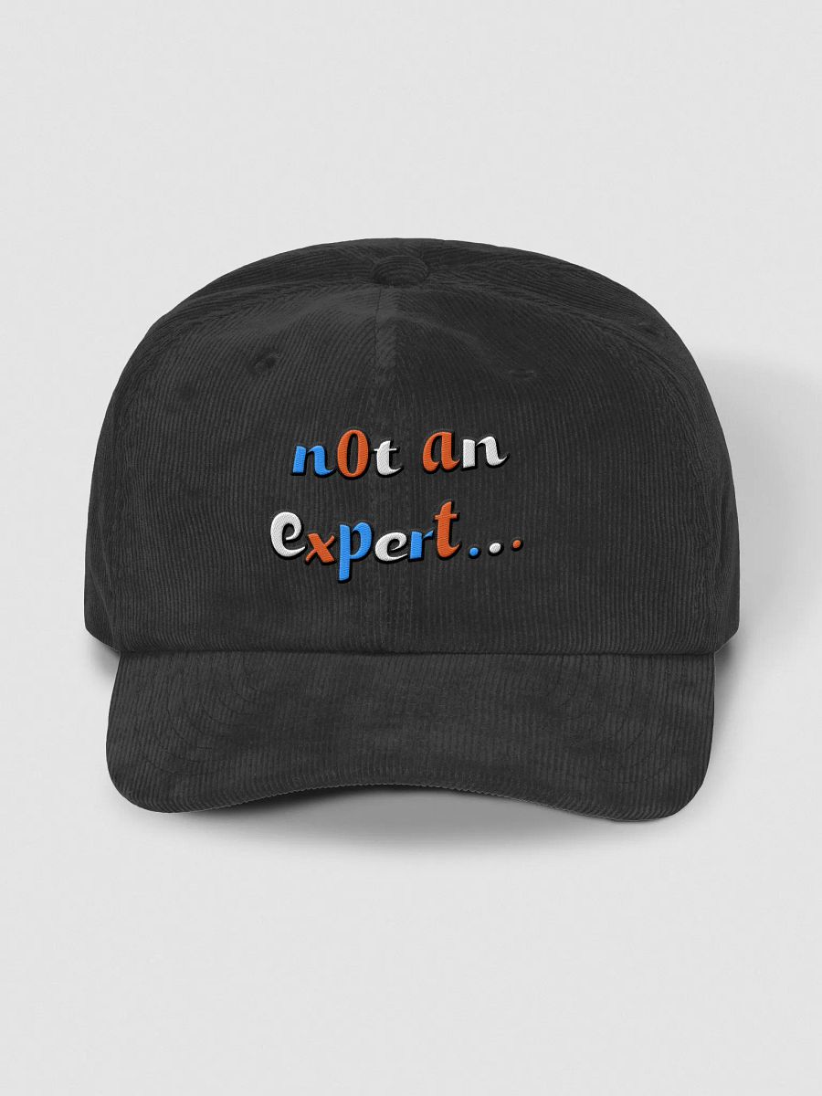 "not an expert..." Black Colour Corduroy Cap product image (1)