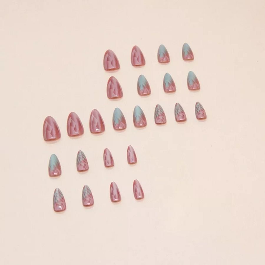 Glazed Cat's Eye Fake Nails Long Stiletto Nail Tips False Nails Women Girls product image (3)