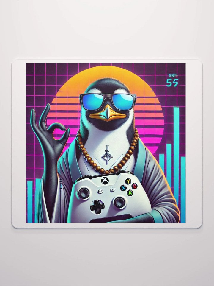 Retro Penguin Gaming Mouse Pad product image (2)