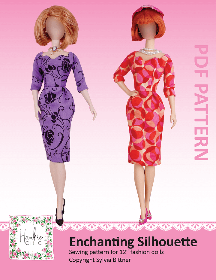 Enchanting Silhouette sewing pattern for 12" fashion dolls product image (1)