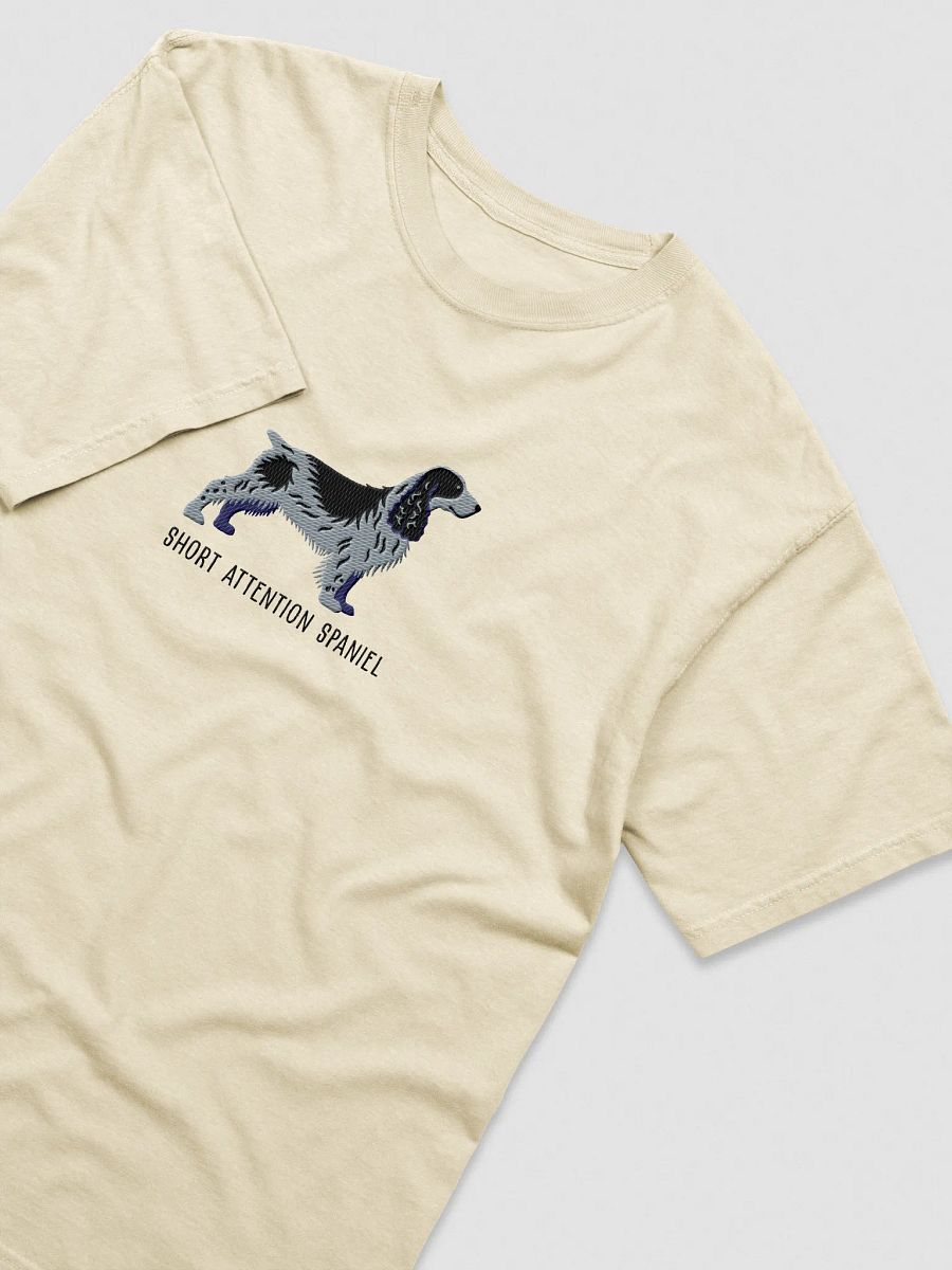 Short Attention Spaniel T-Shirt(Embroidered) of a Field Spaniel(Blue Roan) product image (43)