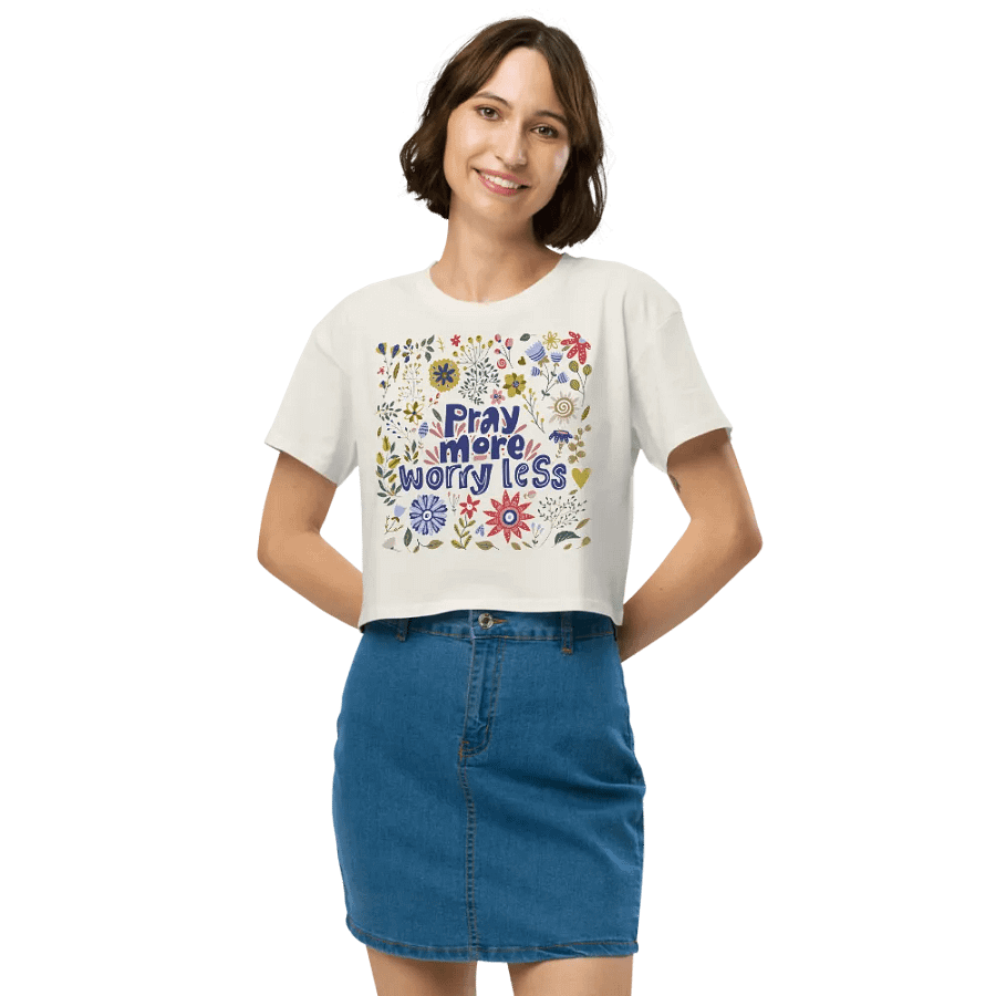 Pray more worry less Comfort Crop top product image (6)