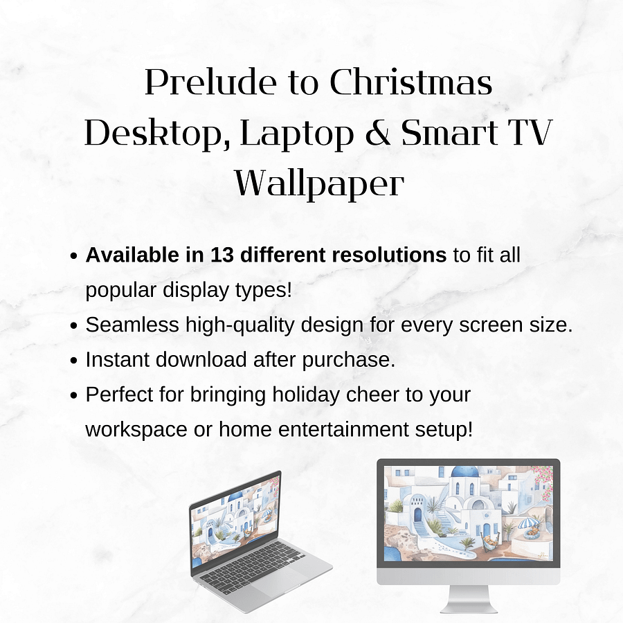 Santorini Dreaming Desktop, Laptop & Smart TV Digital Wallpaper | Instant Download | Multiple Resolutions product image (10)