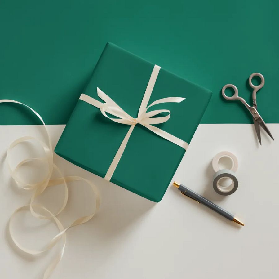 Mixed (Red, Green, Champagne) Solid Holiday Christmas Wrapping Paper Sheets (3) product image (6)