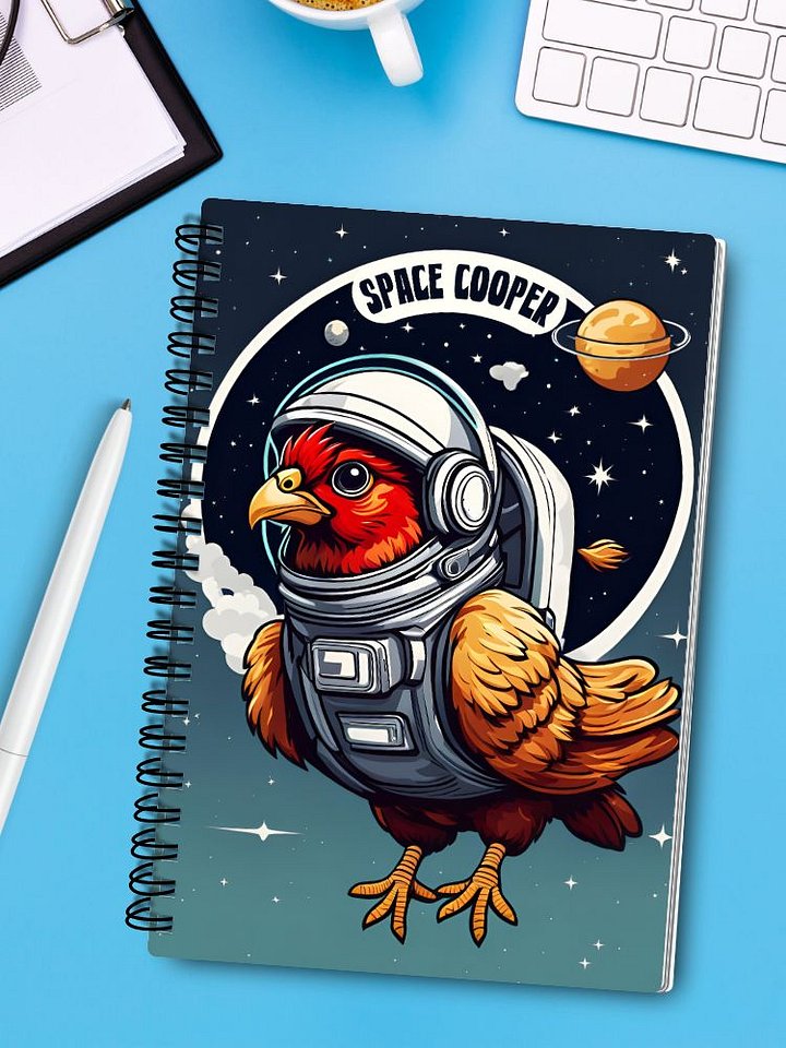 Space Cooper Astronaut Chicken Spiral Notebook product image (1)