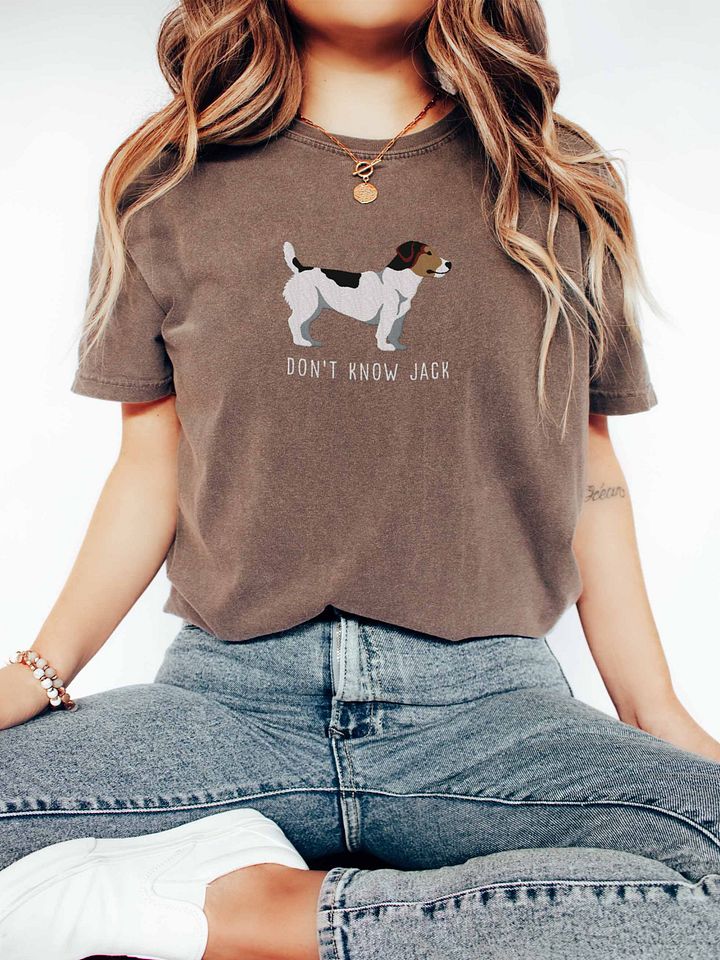Don't Know Jack T-Shirt(Embroidered) of a Jack Russell Terrier(Tricolor) product image (2)