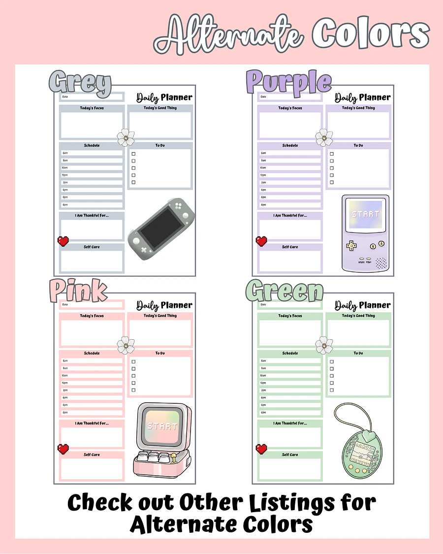 Pink Printable Planner - Gamer Themed product image (5)