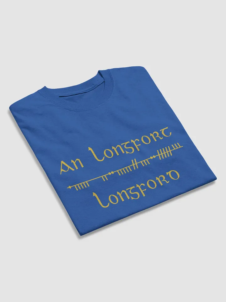 Longford/An Longfort Scholastic style Ogham blue printed T-shirt product image (2)