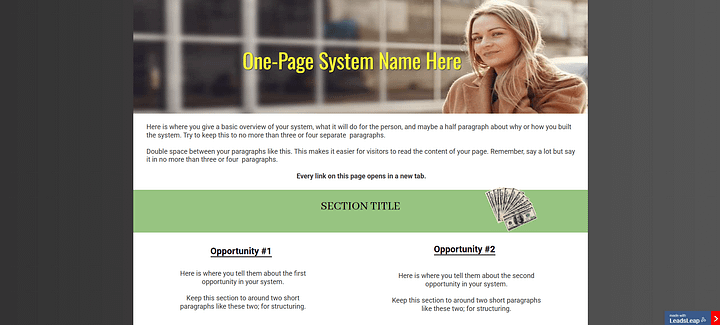 One-Page Marketing System Leads Leap Template product image (1)