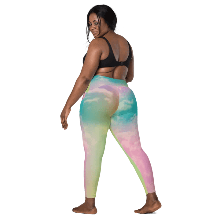 Blur cloud rainbow Design Leggings with Pocket - V11 product image (2)