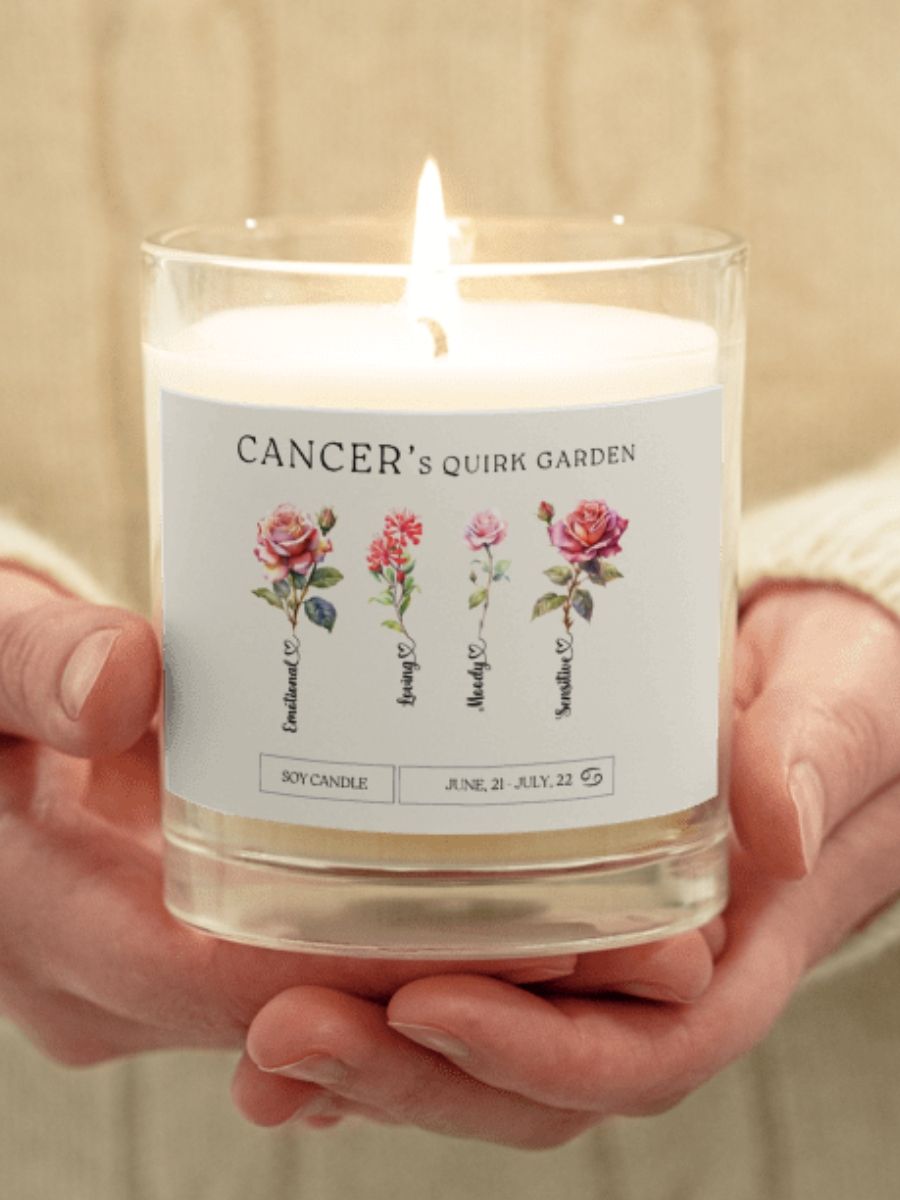 Birth Month Flower Cancer Vegan Soy Wax Candle product image (1)