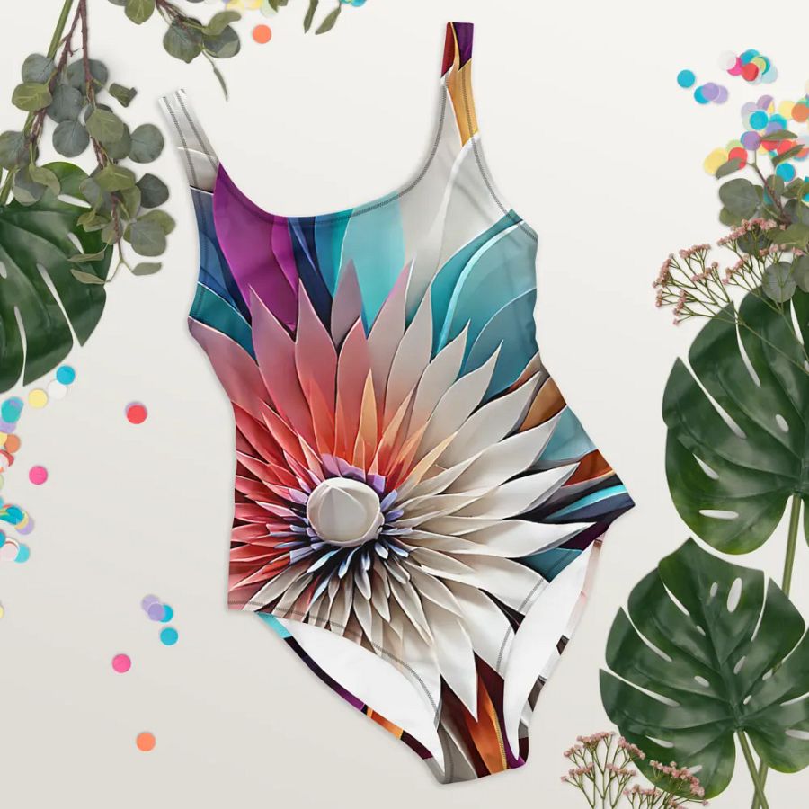 Abstract floral swimming suit product image (8)