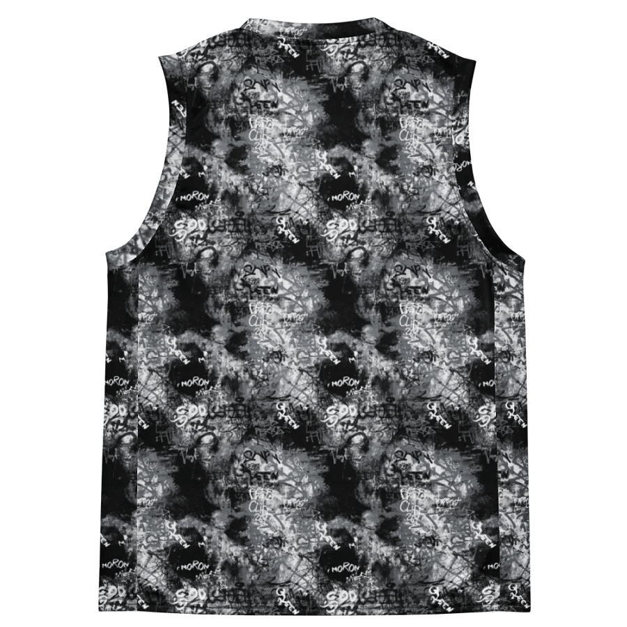 Black and White Graffiti | Recycled Unisex Basketball Jersey product image (5)