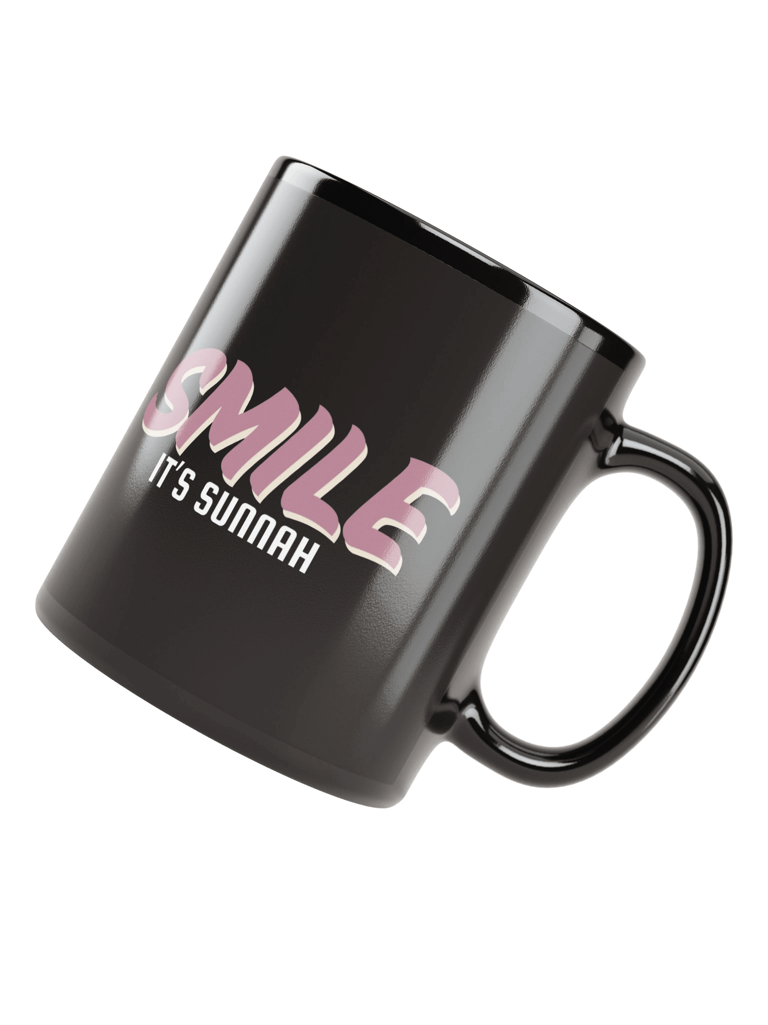 Black "Smile It's Sunnah" Mug in Dusty Rose product image (4)