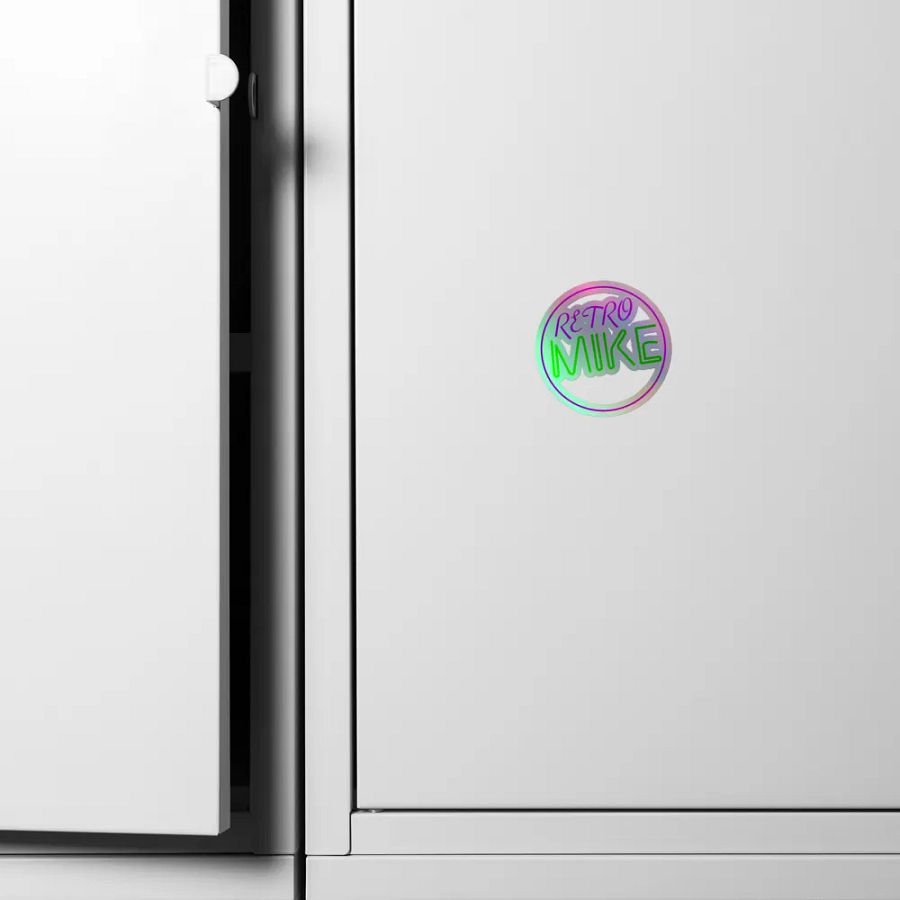 Retro Mike Holographic Sticker product image (6)