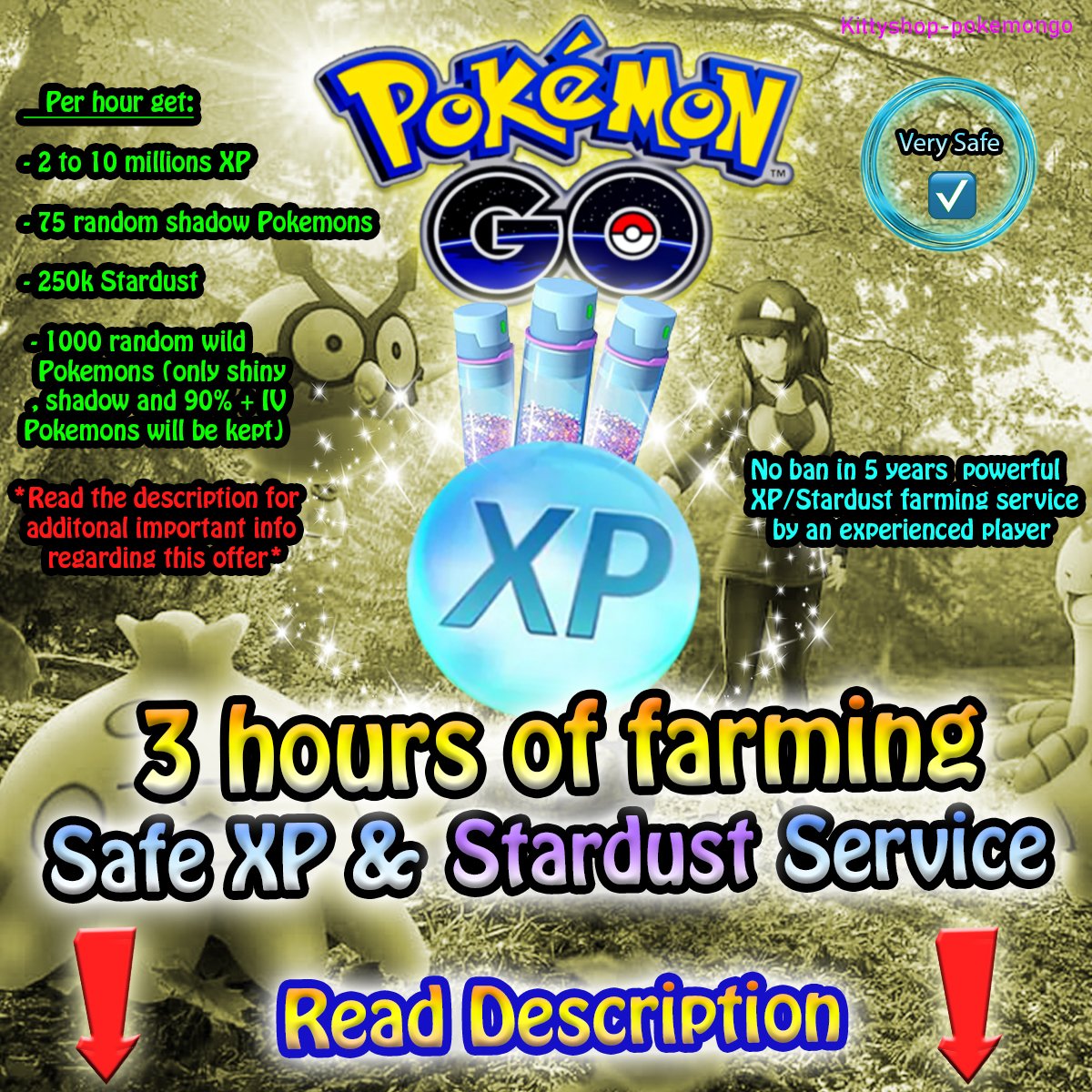 🔵3 Hours of Very Safe and Powerful XP/Stardust Farming Service 2 to 10 Millions XP per hour by an experienced player 💪 product image (1)