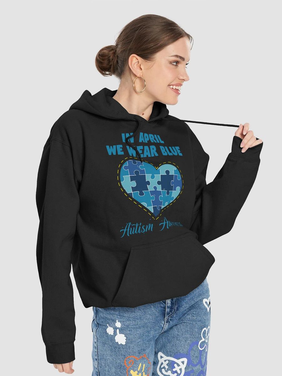 April Blue Puzzle Heart Hoodie product image (2)
