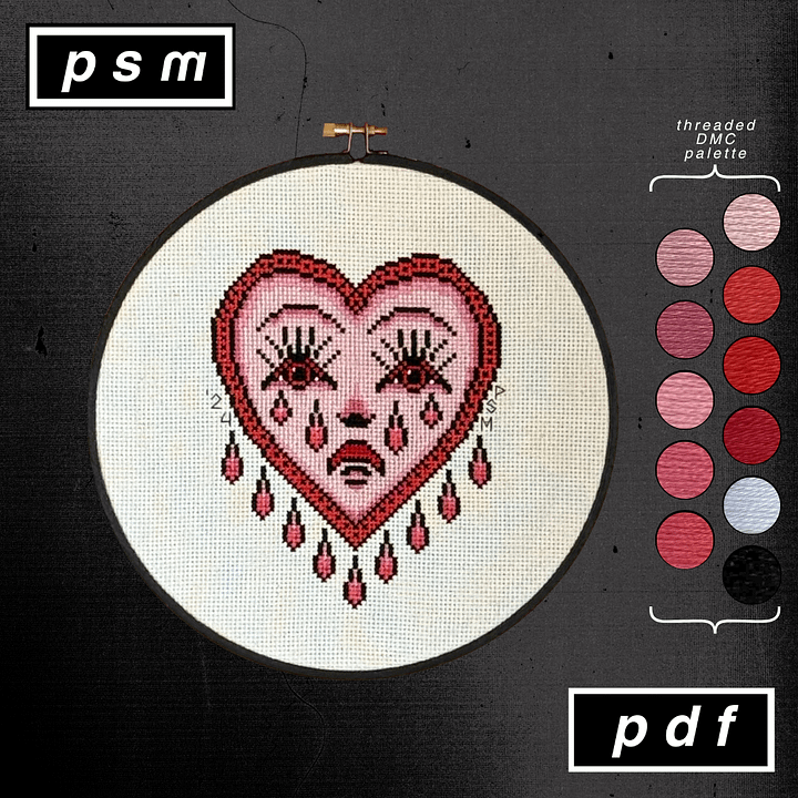 Bert Grimm Monochrome Pink Crying Heart Pattern product image (1)