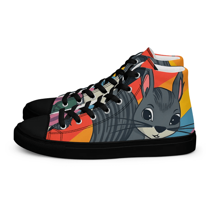 Retro squirrel Chic: Handmade Women's premium Canvas high tops product image (1)