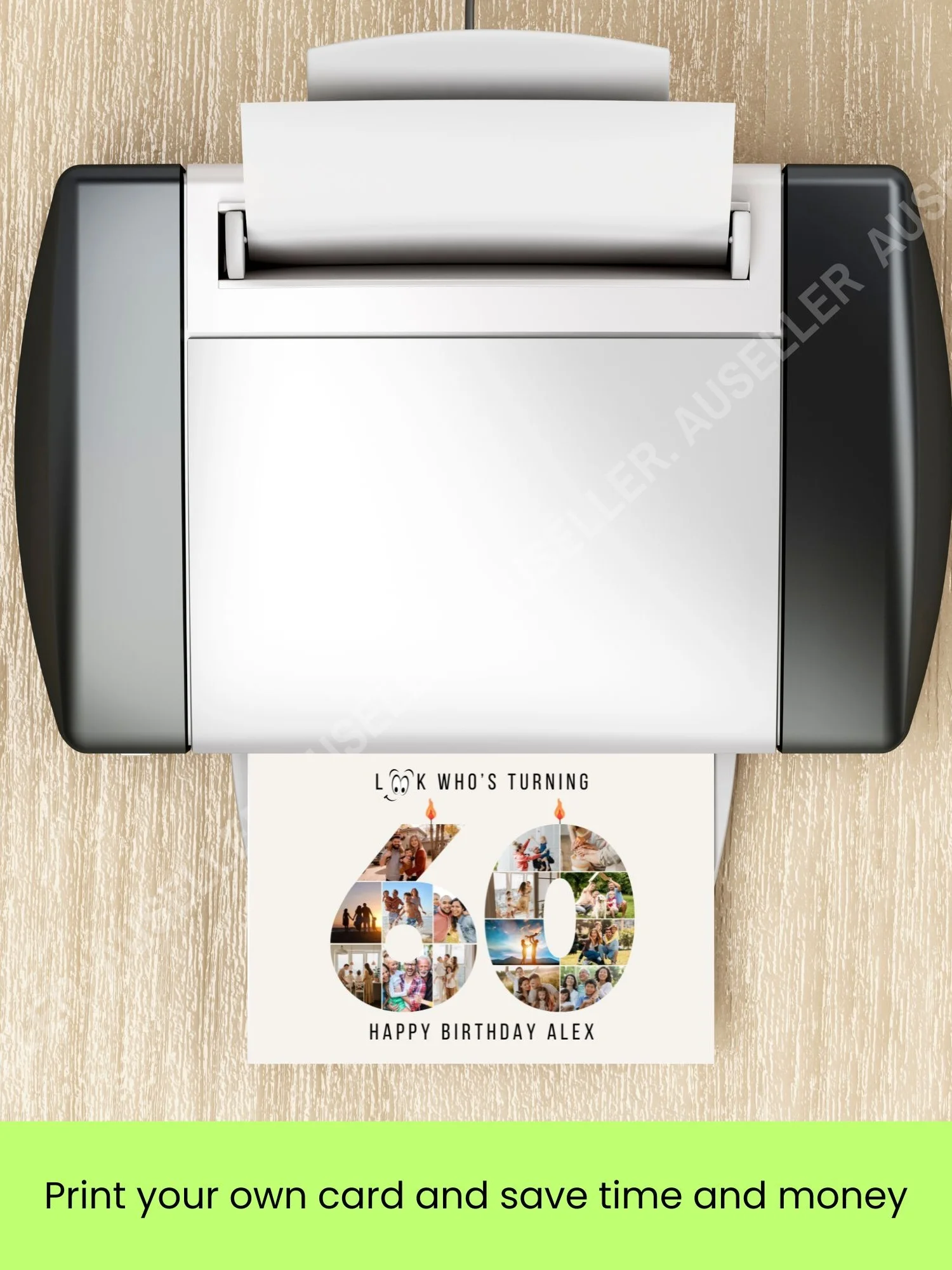 60th Birthday Number Photo Card Canva Template product image (8)